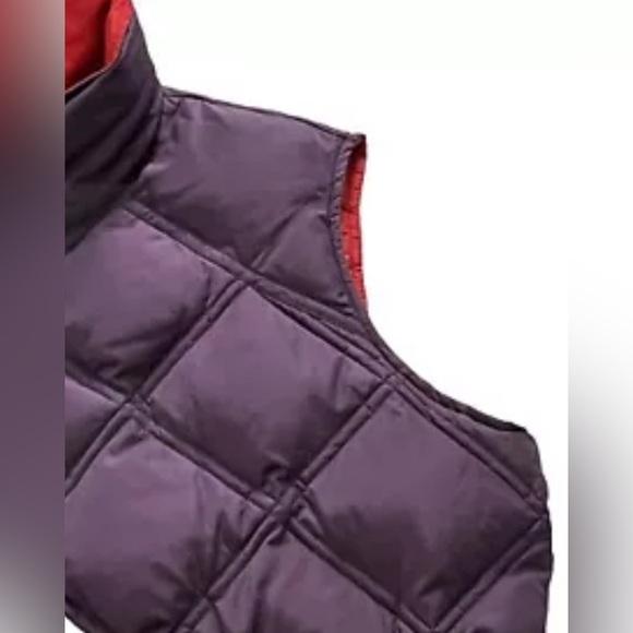 EDDIE BAUER Vintage Women’s Petite M Quilted Goose Down Purple Plum Vest N236 - Picture 8 of 12